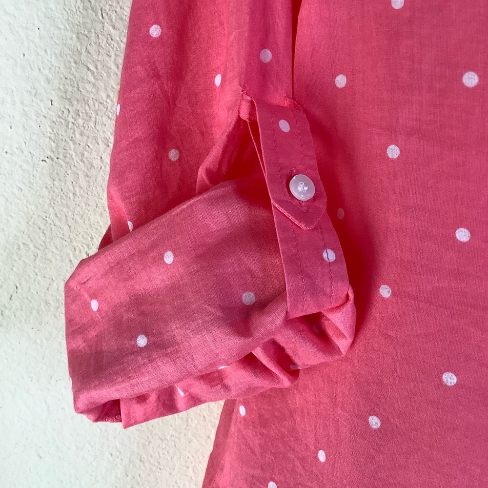 LANE BRYANT LS/ROLL TAB CORAL SHIRT 14/16 - Picture 3 of 5